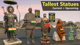 World Tallest Statues size Comparison  Upcoming Tallest Statues [upl. by Gillette]