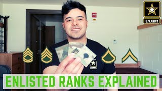 US ARMY RANKS EXPLAINED 2019 ENLISTED [upl. by Enyamart]