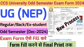 How to Fill CCS University Odd Semester Exam Form 2024  CCSU UG NEPOdd Semester Exam Form fill up [upl. by Magas]