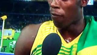 Usain Bolt  Interview After Berlin Final  958 WORLD RECORD [upl. by Eedissac209]