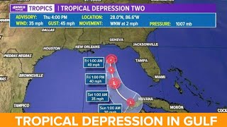 Tropical Depression 2 forms in Gulf of Mexico [upl. by Seadon]