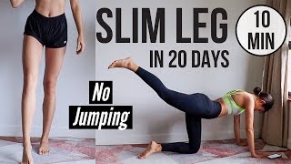 SLIM LEGS IN 20 DAYS 10 min No Jumping Quiet Home Workout  Emi [upl. by Ajani427]