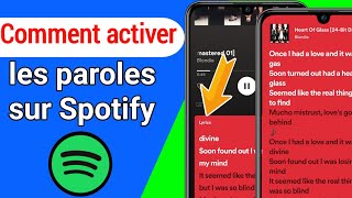 Comment activer les paroles sur Spotify  Correction des paroles de Spotify qui ne saffichent pas [upl. by Tome]