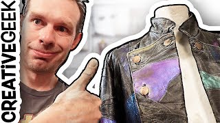 Weathering a leather jacket for cosplay and larp [upl. by Rovit]