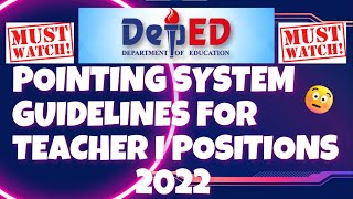 ✨ DepEd Ranking Criteria  DepEd Ranking Pointing System for Teacher 1  depedranking2022 [upl. by Sofko]