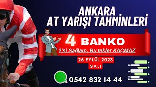 26 Eylül 2023 Salı Ankara At Yarışı Tahminleri [upl. by Melda]