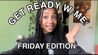 GRWM TO DO nothing FRIDAY EDITION updated hairmakeup routine [upl. by Nosdrahcir363]