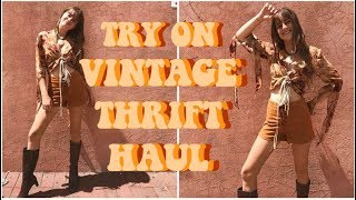 TRY ON VINTAGE THRIFT HAUL FREYAHALEY [upl. by Nosittam]