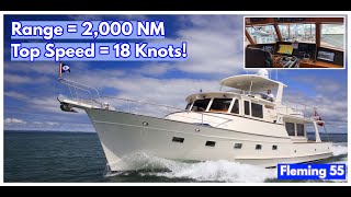 22M Fleming 55 Trawler YACHT TOUR Perfect Liveaboard [upl. by Blondell661]