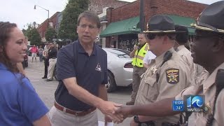 Governor McCrory surveys flood damage in Windsor [upl. by Nerta]