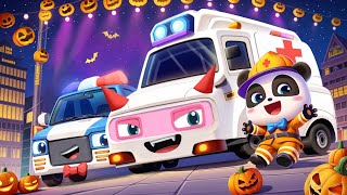 Fire Truck Police Car Ambulance at Halloween Party 🚒🚓🚑 Halloween  Kids Songs  BabyBus [upl. by Alphonso960]