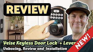 Veise Keyless Lock Unboxing Review amp Installation StepbyStep DIY Deadbolt amp Lever Handle [upl. by Modesta]