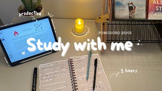 2hour evening study with me❄️🫧 pomodoro 255  lofi bgm🎵 bell🛎️ [upl. by Allicirp]