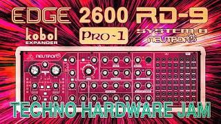 Hardware jam with Behringer 2600 Neutron Pro1 amp RD9 while getting a fever  Underworld Voiski [upl. by Myo]