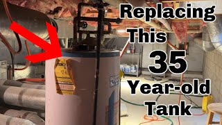 Installing A Short Electric Water Heater In A Crawlspace [upl. by Nicola]