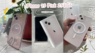 iPhone 13 Pink Unboxing  Cute Accessories 🎀  Aesthetic Video  ASMR  Lofi Music 💗 [upl. by Caprice391]