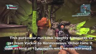 Borderlands 2  Vermivorous the Invincible Caustic Caverns Spawning Route [upl. by Jeffry]