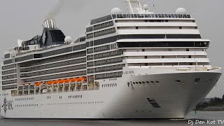 Msc Poesia cruise ship leaving Klaipeda Port [upl. by Amsirahc296]