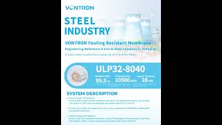 Vontron RO Improves Water Efficiency in Steel Industry [upl. by Sibylla]