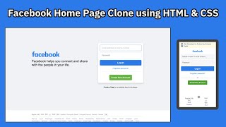 Facebook Clone Home Page using HTML amp CSS  Responsive Design [upl. by Annaoi]