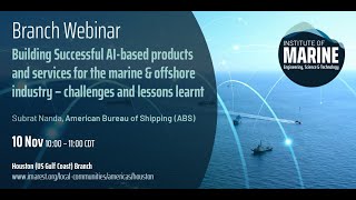 WEBINAR Building successful AIbased products and services for the marine amp offshore industry [upl. by Einwahr]