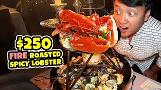 FIRE ROASTED Spicy LOBSTER SEAFOOD TOWER 🦞 Best STEAKHOUSE in Chicago [upl. by Einatsed]