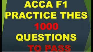 ACCA F1 Questions with answer [upl. by Letitia390]