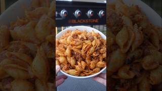 Griddled Beefy Shells Pasta griddlecooking recipes recipe easyrecipe pasta cooking beef eat [upl. by Einttirb]