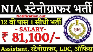 NIA New Vacancy 2024  NIA Recruitment 2024 Notification  NIA Sub Inspector Vacancy 2024 [upl. by Gil]