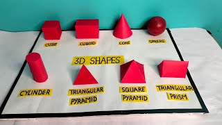 3D shapes model for school project3D geometrical shapes3D shapes math projectmath tlm 3D shapes [upl. by Lamdin]