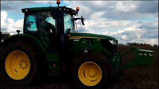 2022 John deere 6r 130 pulling land down for drilling in Norfolk [upl. by Haroved107]