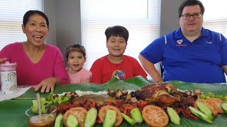 Filipino american Boodle fightSimple filipina living in america [upl. by Lozar]