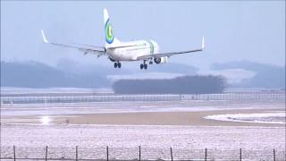 Landing B737700 Transavia Grenoble Isère Airport LFLS [upl. by Claudette37]