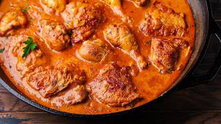 Chicken Paprikash  Hungarian Chicken Stew [upl. by Ramad]