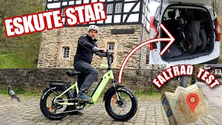 Eskute Star Ebike Pedelec Fatbike im Test Review Elektro Faltrad Klapprad mit 20 Zoll Fat Reifen [upl. by Oirogerg]