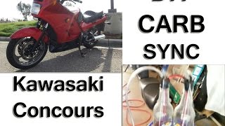 How to Sync Motorcycle Carbs Kawasaki Concours C10 DIY [upl. by Clair315]