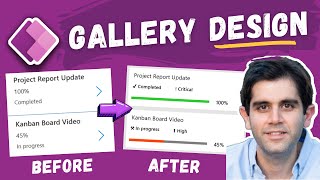 Power Apps Gallery Design Tutorial  Gallery UI styles [upl. by Christalle554]