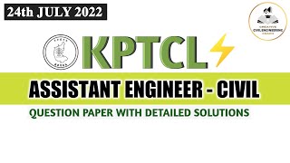 KPTCL AE Civil Exam question paper detailed solutions  KPTCL Recruitment 2022 [upl. by Ecneps]