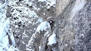 Winter ascent of Ferrata Sci Club 18 on Mount Faloria  Cortina  Dolomiti [upl. by Seabury]