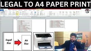 How to print Legal size paper to A4 paper  Legal size paper se a4 size print kaise kare  Ms office [upl. by Nauwtna]