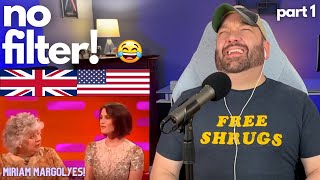 American Reacts to quotMiriam Margolyes on Graham Nortonquot Part 1 [upl. by Nynahs600]