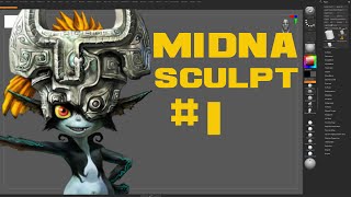 Zbrush Sculpting Midna Twilight Princess 1 [upl. by Marcela]