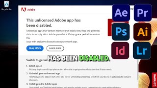 Fix This Unlicensed Adobe App Has Been Disabled Error in 2024  90Seconds Tutorial [upl. by Tuorah]