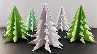 DIY 3D Weihnachtsbaum aus Papier basteln Einfache Weihnachtsdeko basteln Origami Tannenbaum [upl. by Atinot]