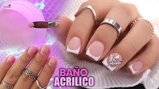 Cómo hacer BAÑO de ACRILICO en UÑA NATURAL  NailsByKaren [upl. by Aklim]