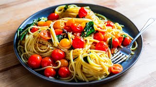 15 Minute Garlic Cherry Tomato Pasta [upl. by Gwenny]