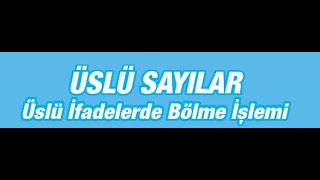 8 Sınıf üslü ifadelerde bölme işlemi Test 5 in çözümleri matematikci web tr [upl. by Nolahs]