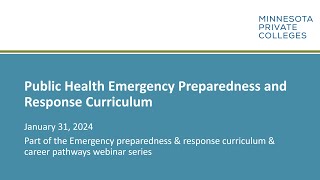 Public Health Emergency Preparedness and Response Curriculum 101 [upl. by Wey]