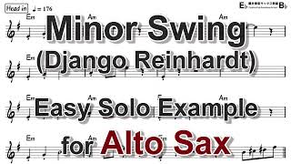 Minor Swing Django Reinhardt  Easy Solo Example for Alto Sax [upl. by Nosemaj169]