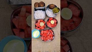 Lunch Box  Rice  Soya Chunks Cuttlet  Pulisheeri  Beans Ularthu  Watermelon  Trending Shorts [upl. by Aikmat]